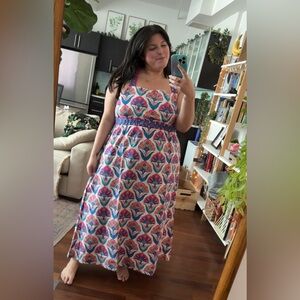 Printfresh Pink and Blue Floral Maxi Dress